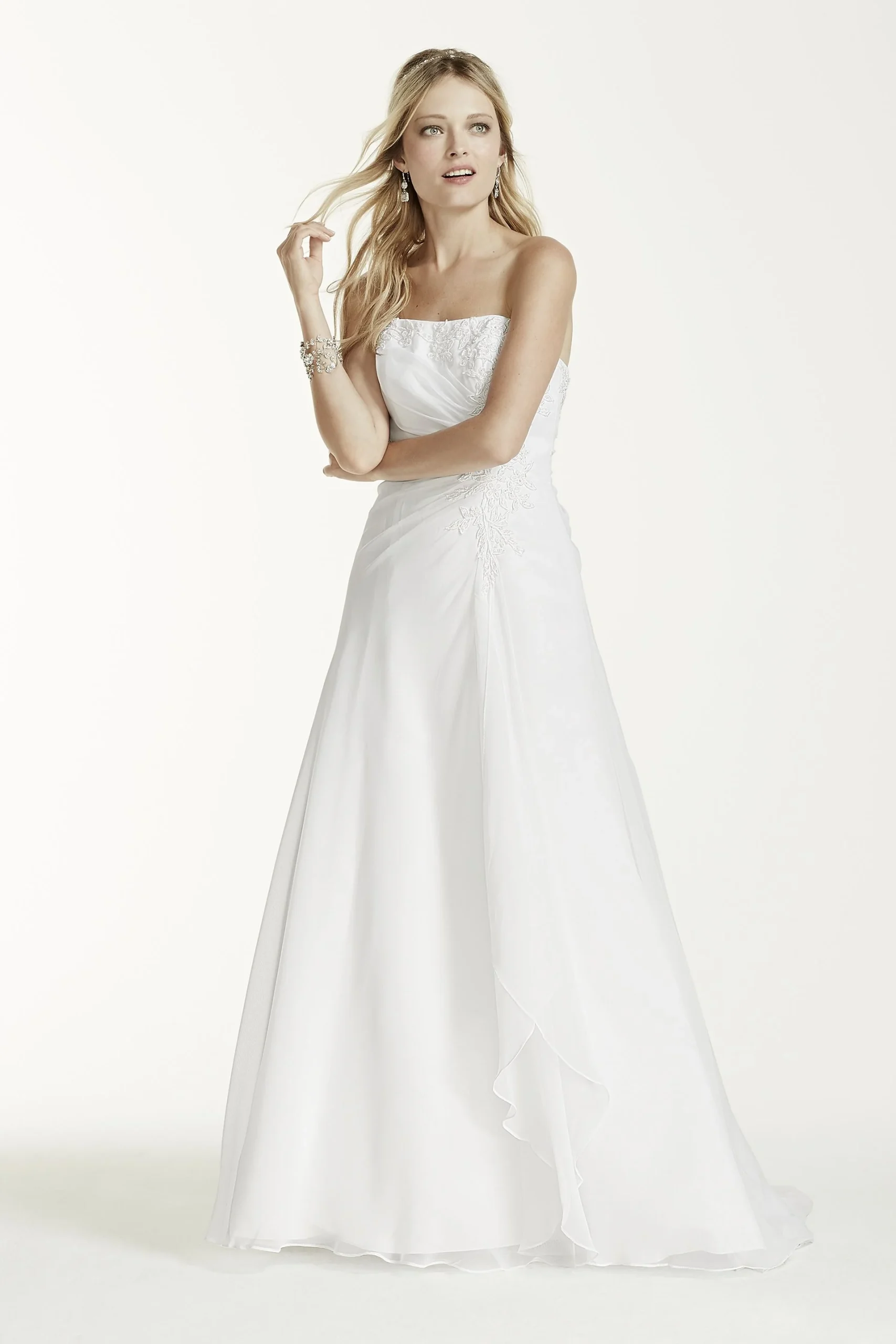 Chiffon Wedding Dress with Side Draping