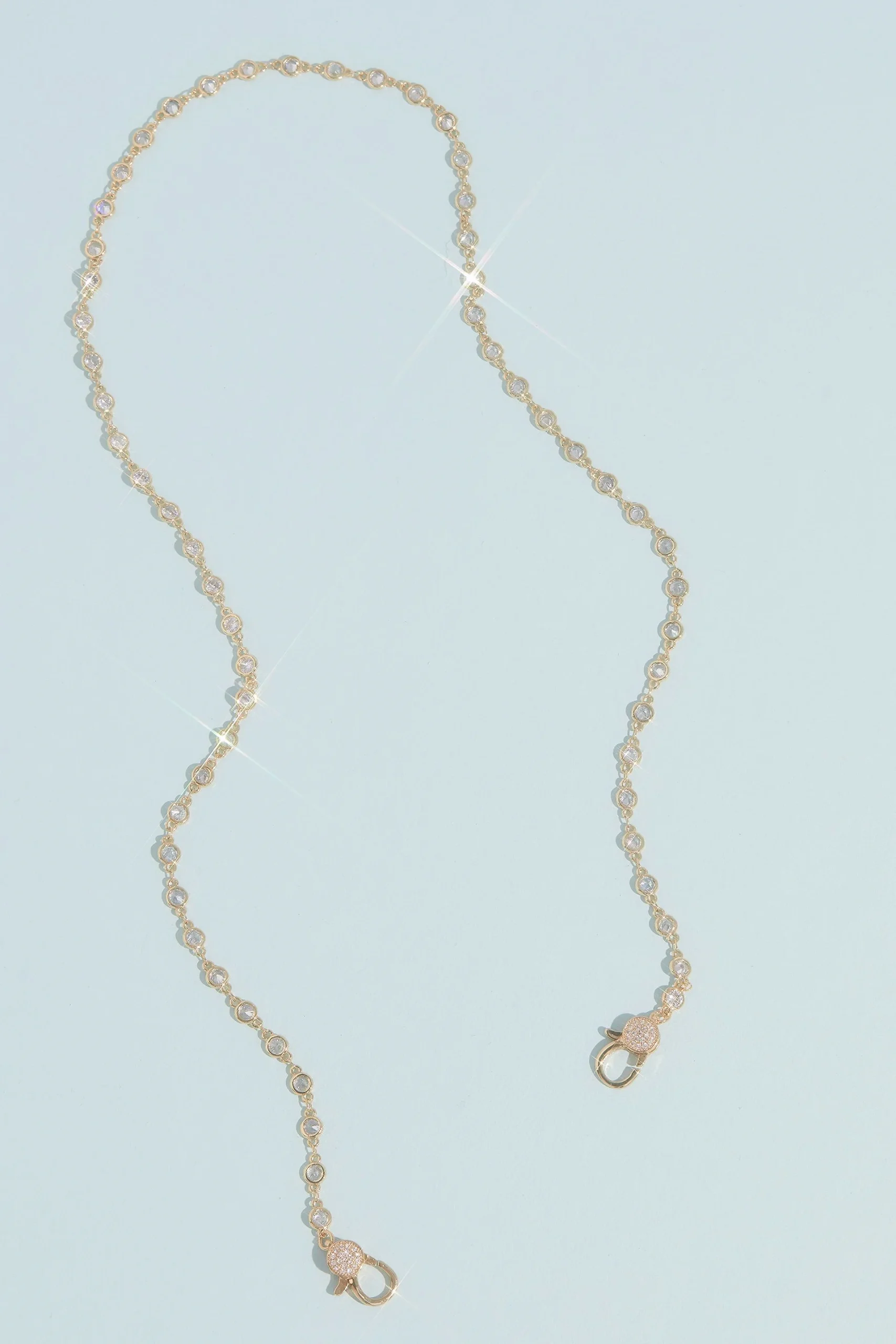 Circle Crystal Gilded Face Mask Chain