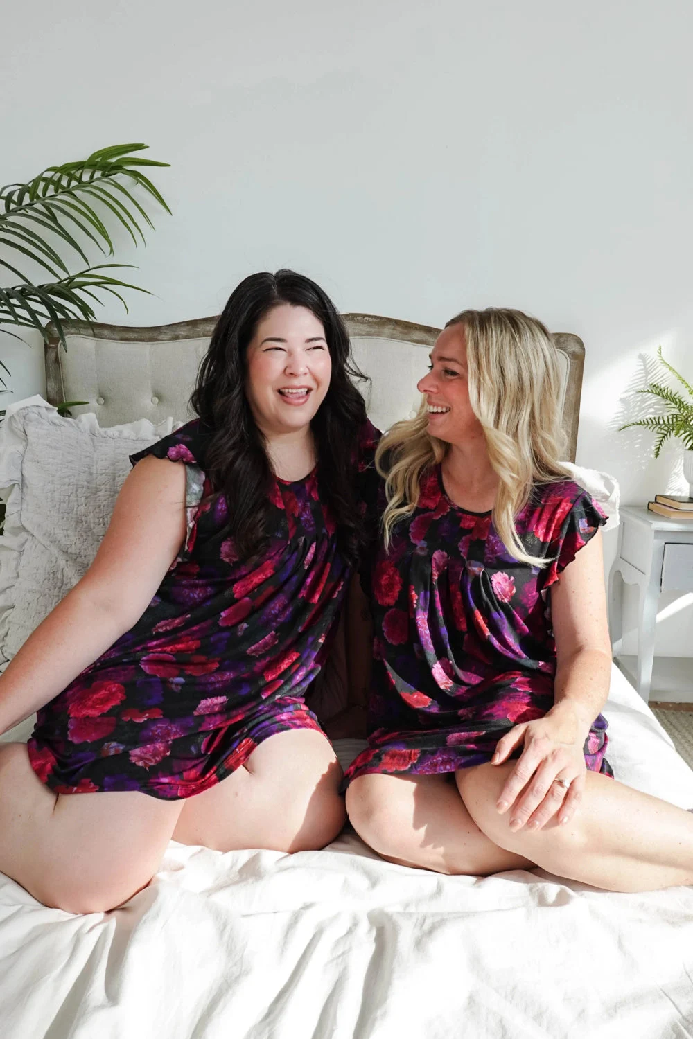 Cloud Nine Pajamas Bamboo Flutter Dress Nightie, Midnight Blossom (GR100 DR/FL)