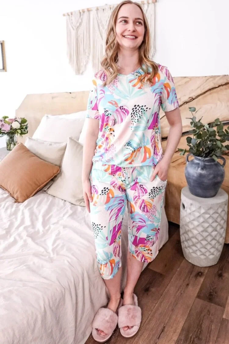 Cloud Nine Pajamas Capri Pajama Set, Island Breeze (GR112RSTE/CPR)