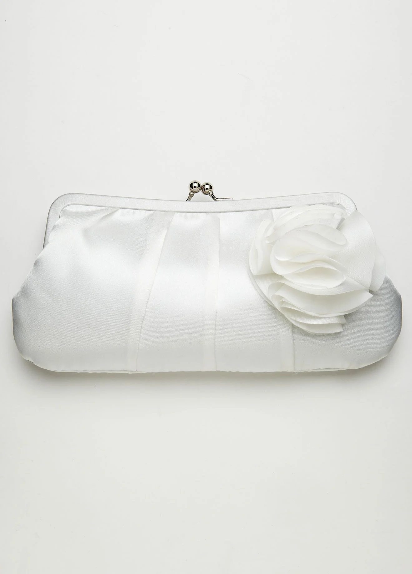 Clutch Handbag with Chiffon Flower Detail