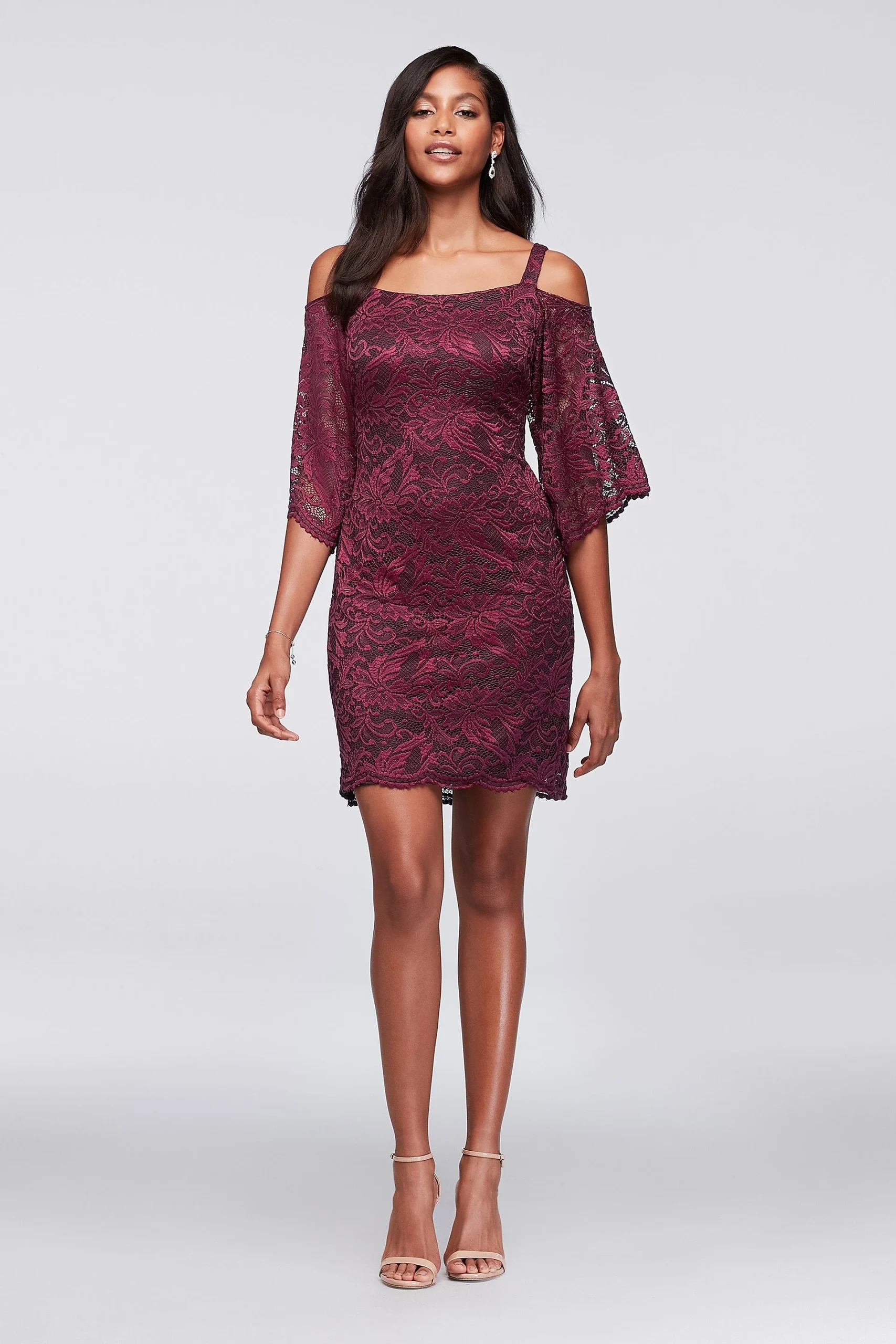 Cold-Shoulder LaceSheath Dress