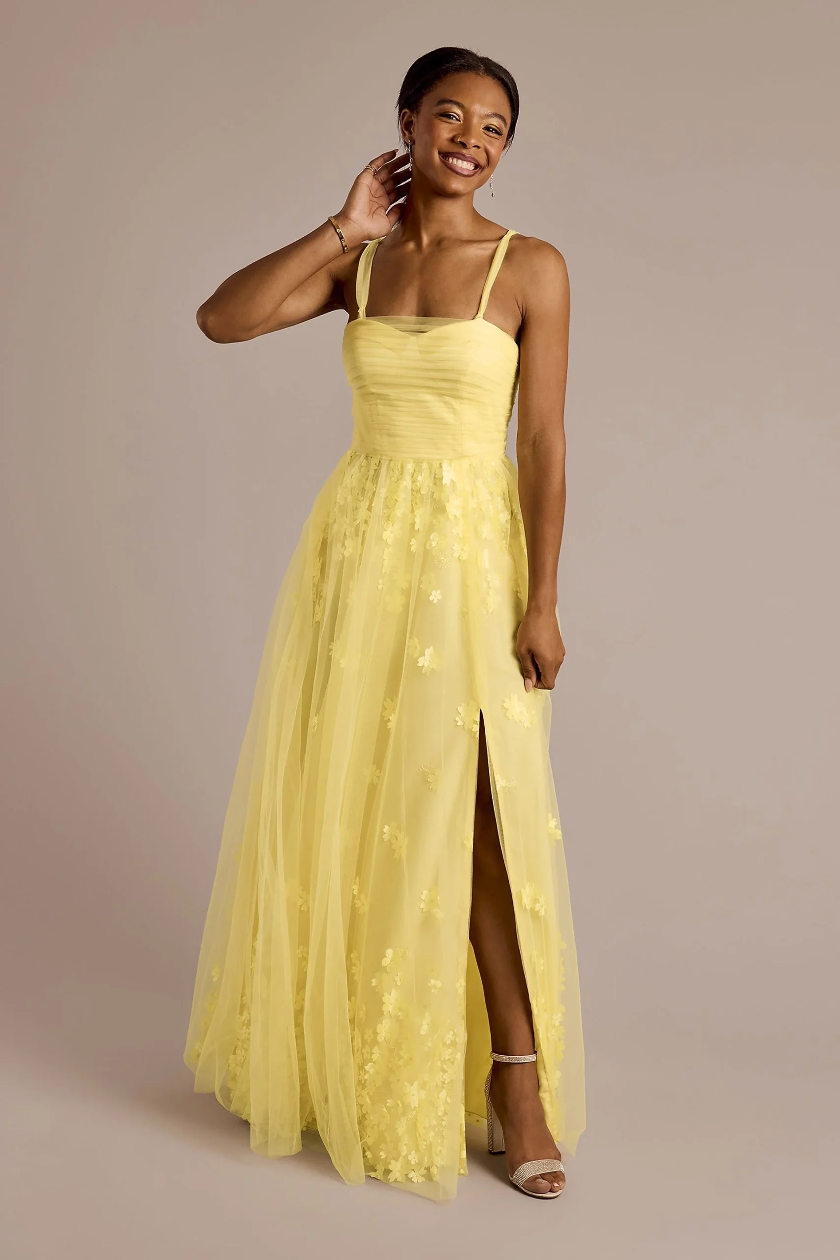Convertible Tulle Ball Gown with 3D Flowers