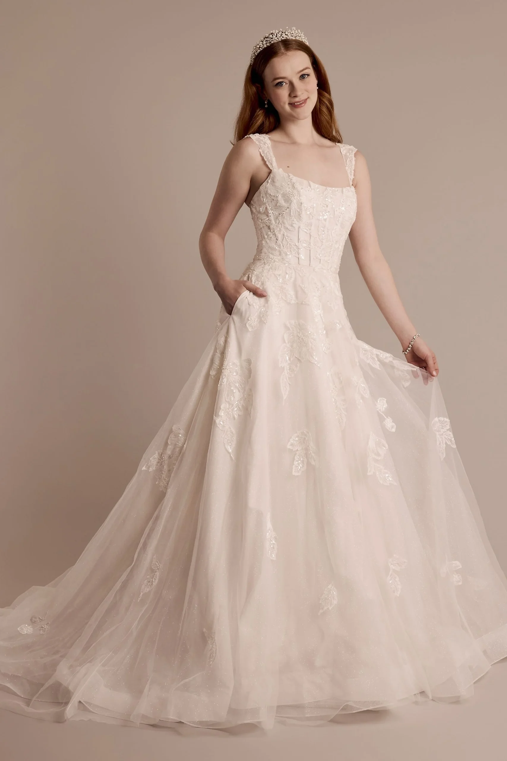 Corset Bodice A-Line Dress Removable Straps