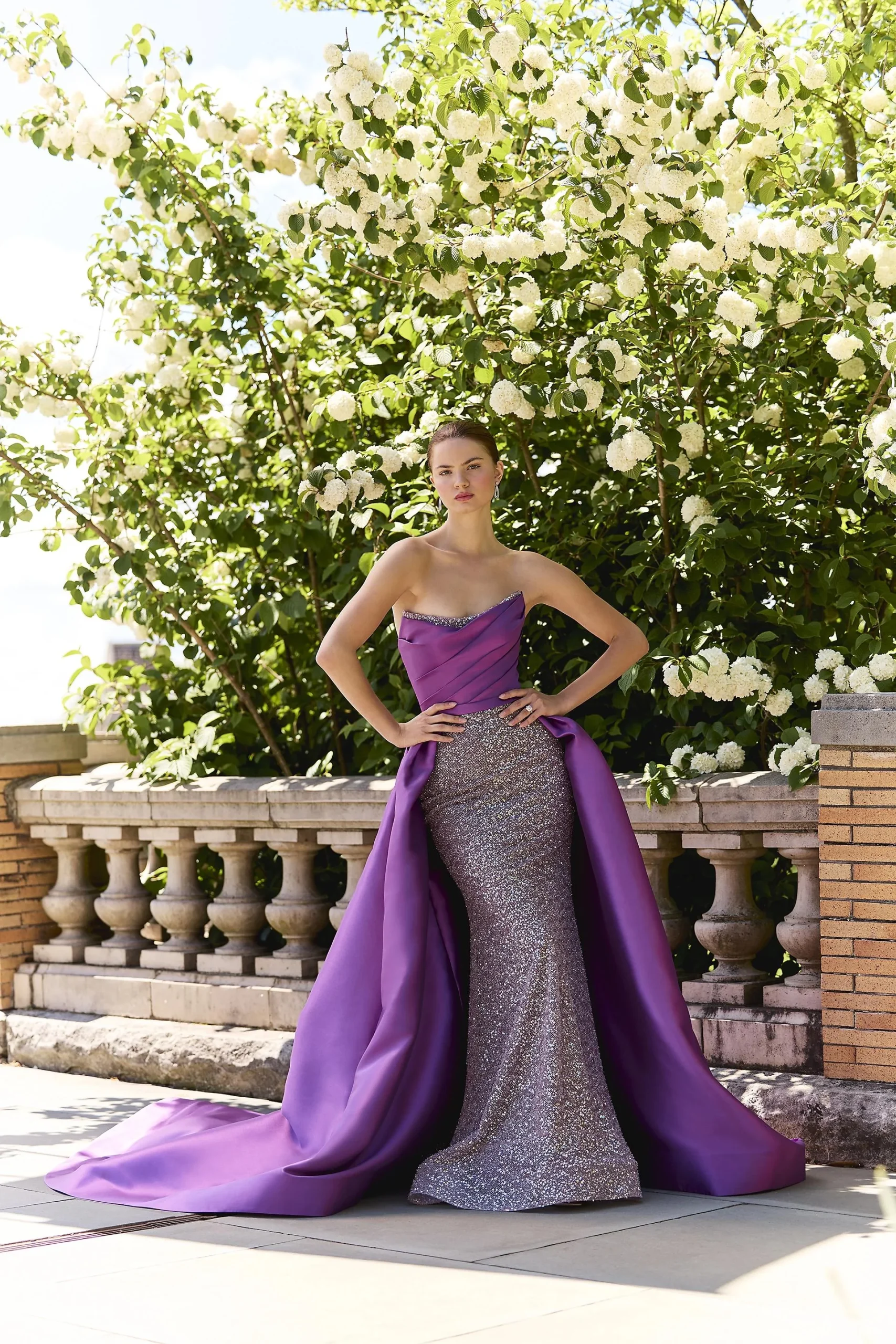 Couture Sequin Mermaid Dress with Overskirt