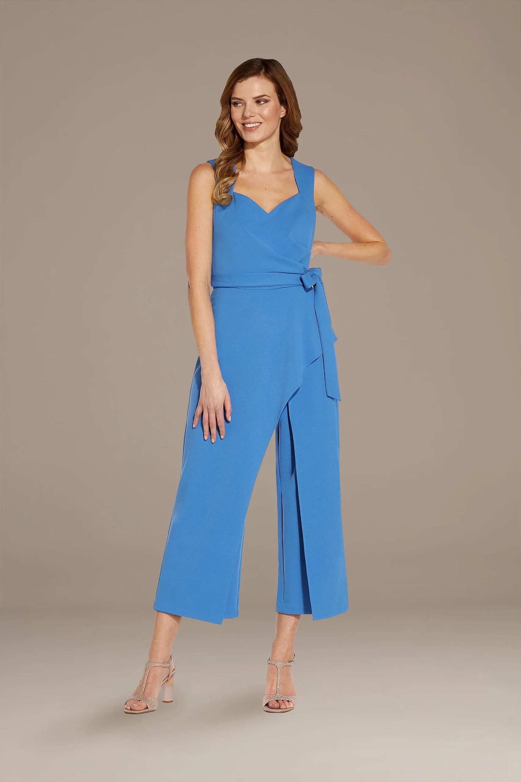 Crepe Jumpsuit with Open Back