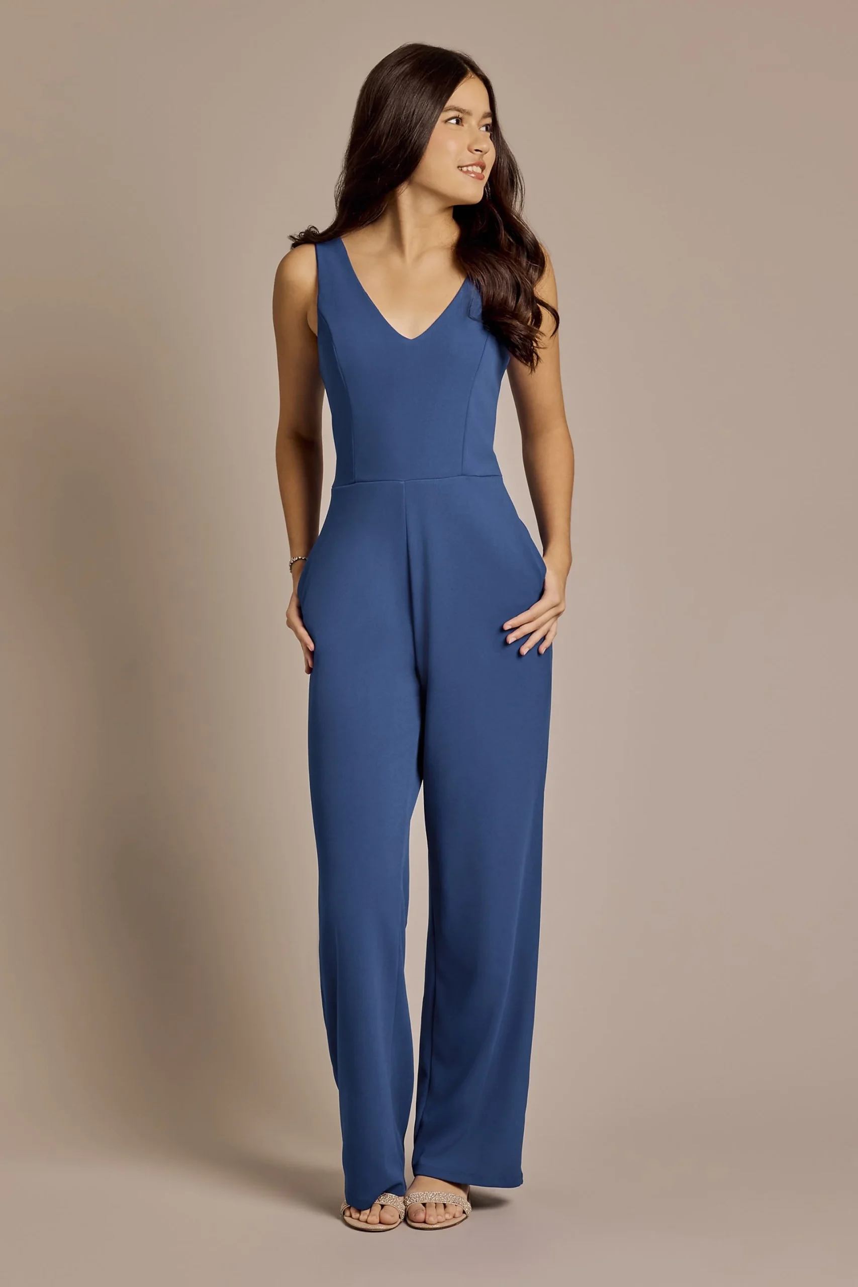 Crepe V-Neck Jumpsuit