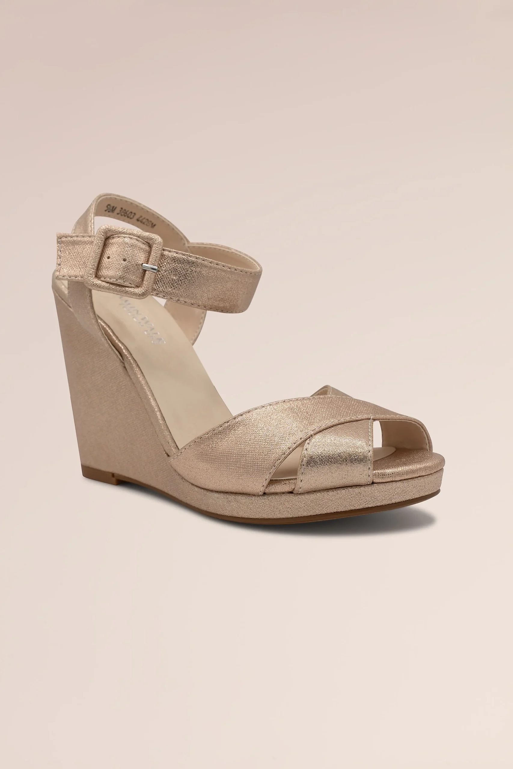 Crisscross Satin Dyeable Platform Wedge Sandals
