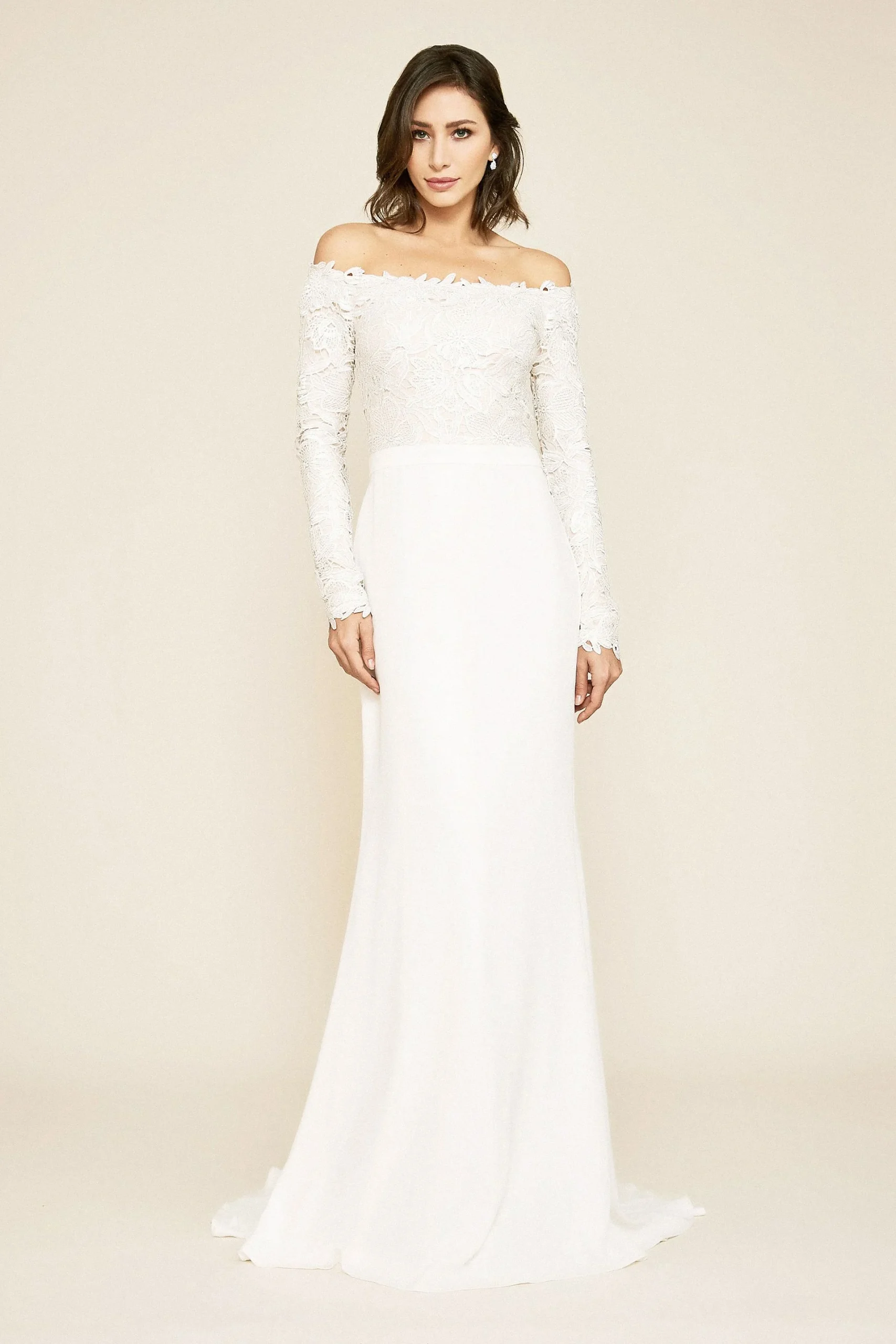 Crochet Lace Off-the-Shoulder Wedding Dress