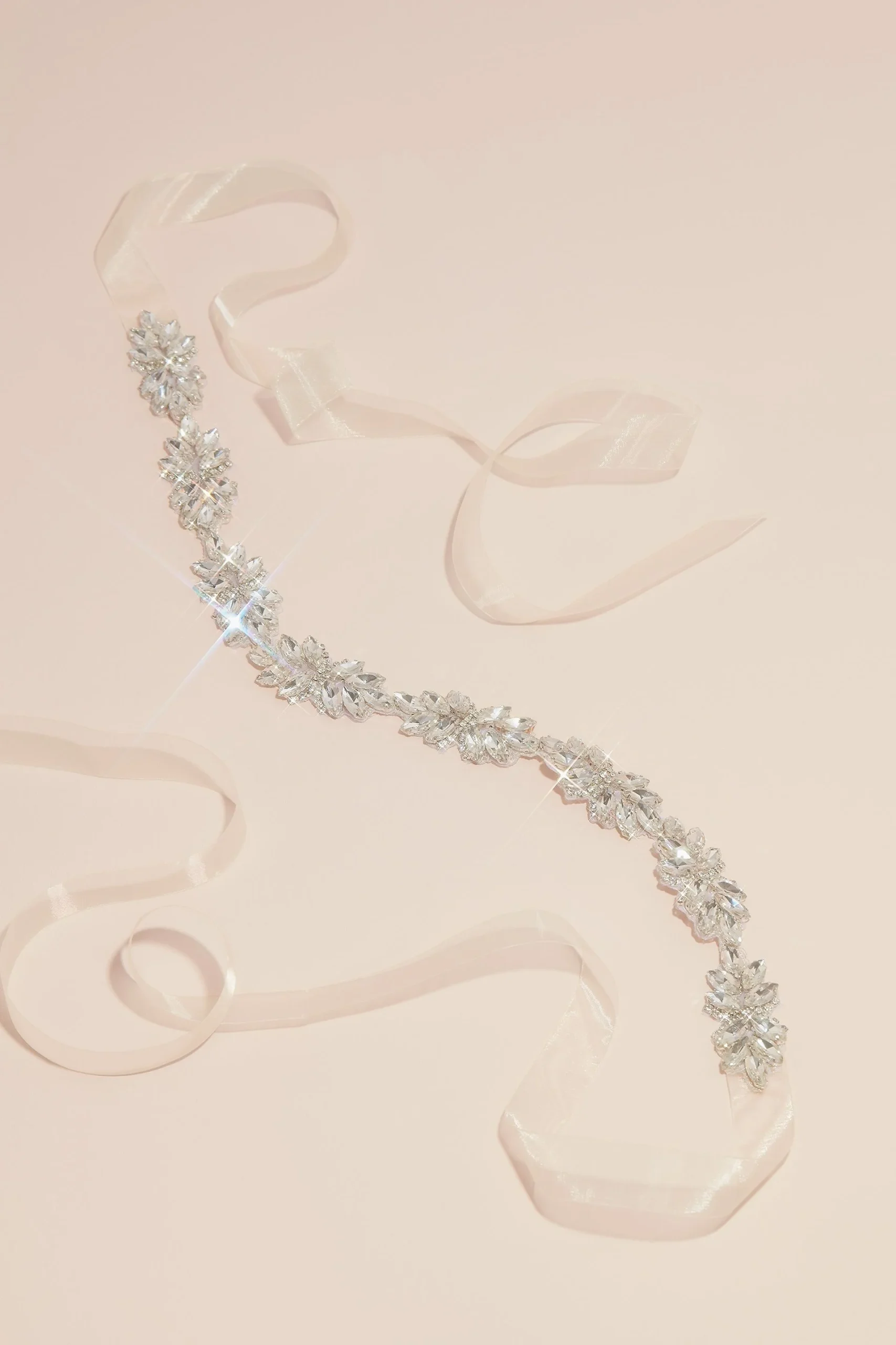 Crystal-Adorned Gleaming Floral Sash