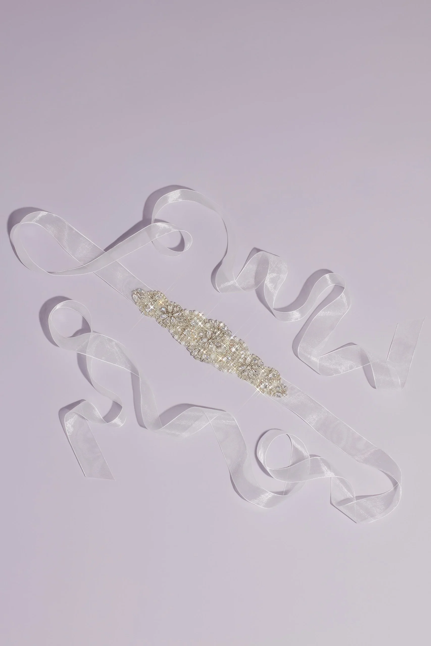 Crystal Burst Sash with Pave and Pearl Accents