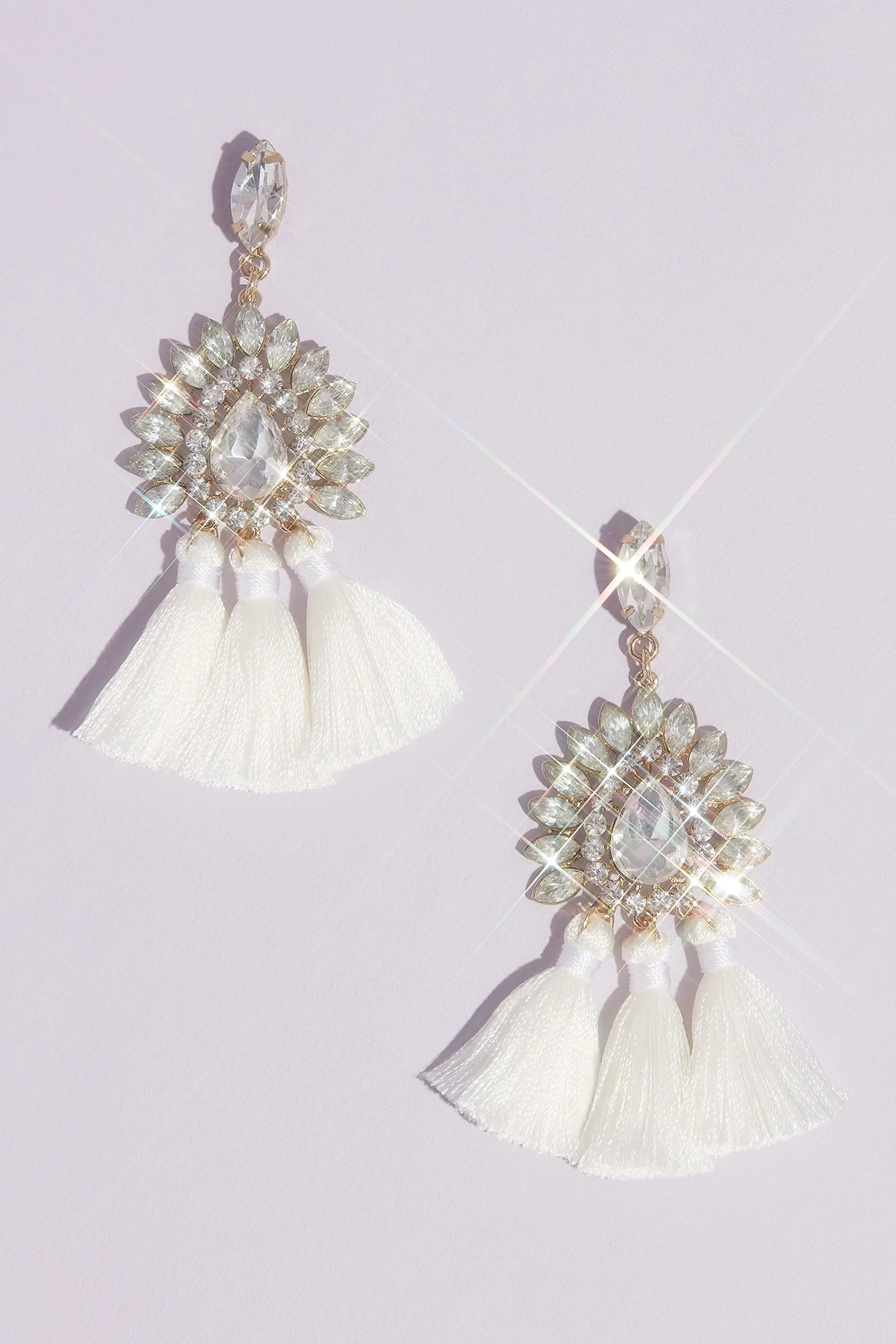 Crystal Chandelier Tassel Earrings