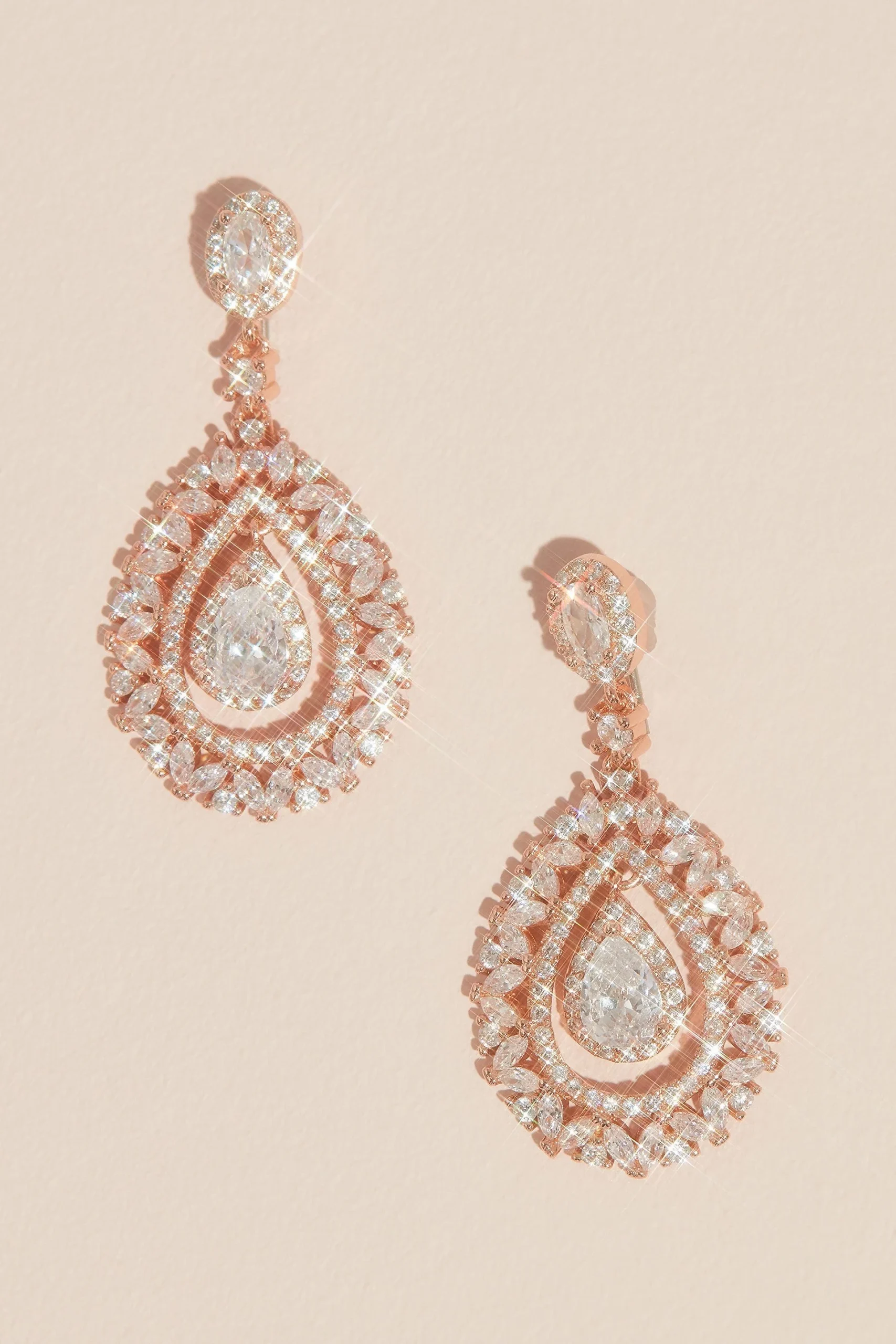 Crystal Embellished Crest Drop Earrings