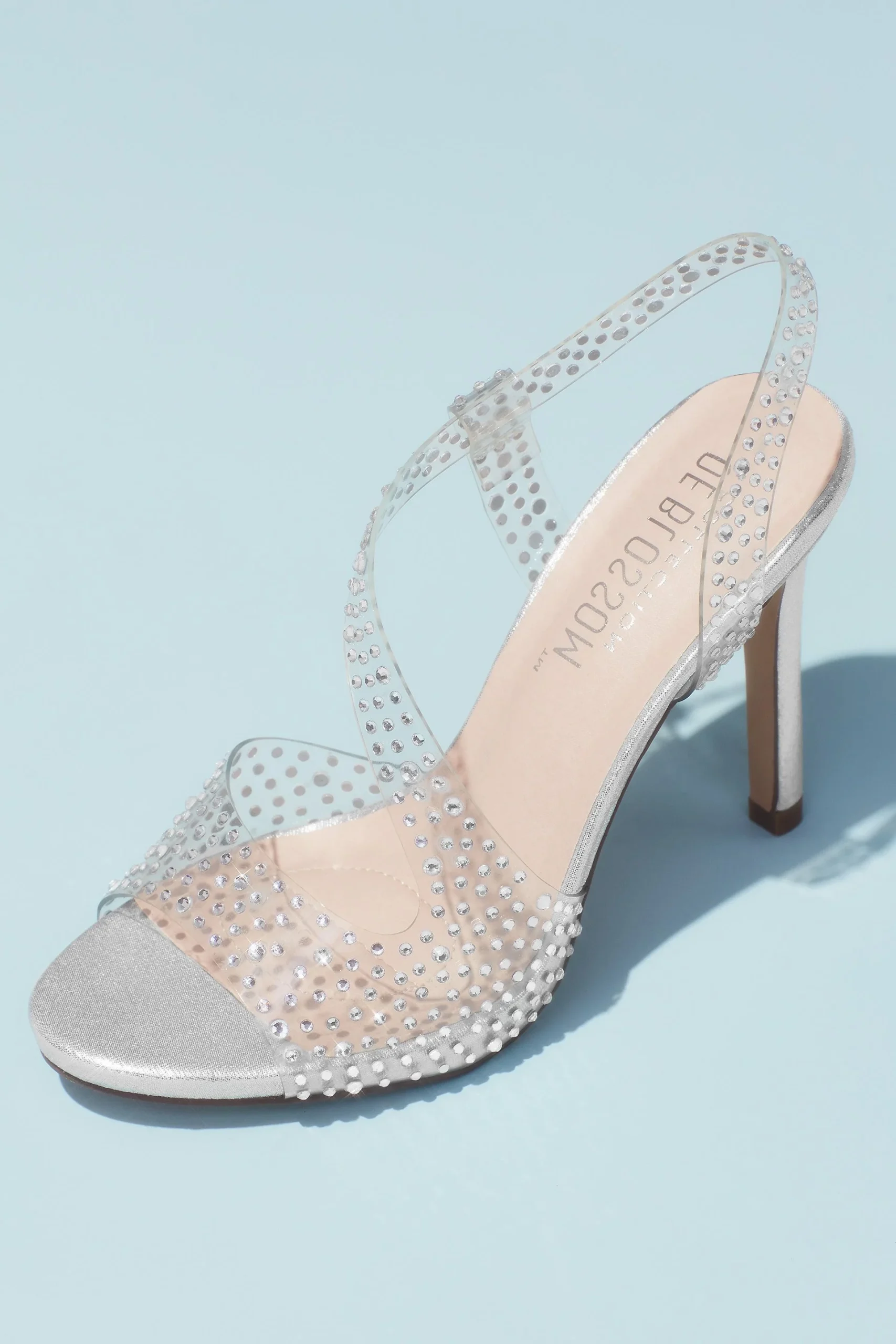 Crystal Embellished Illusion Slip-On Pump Sandals