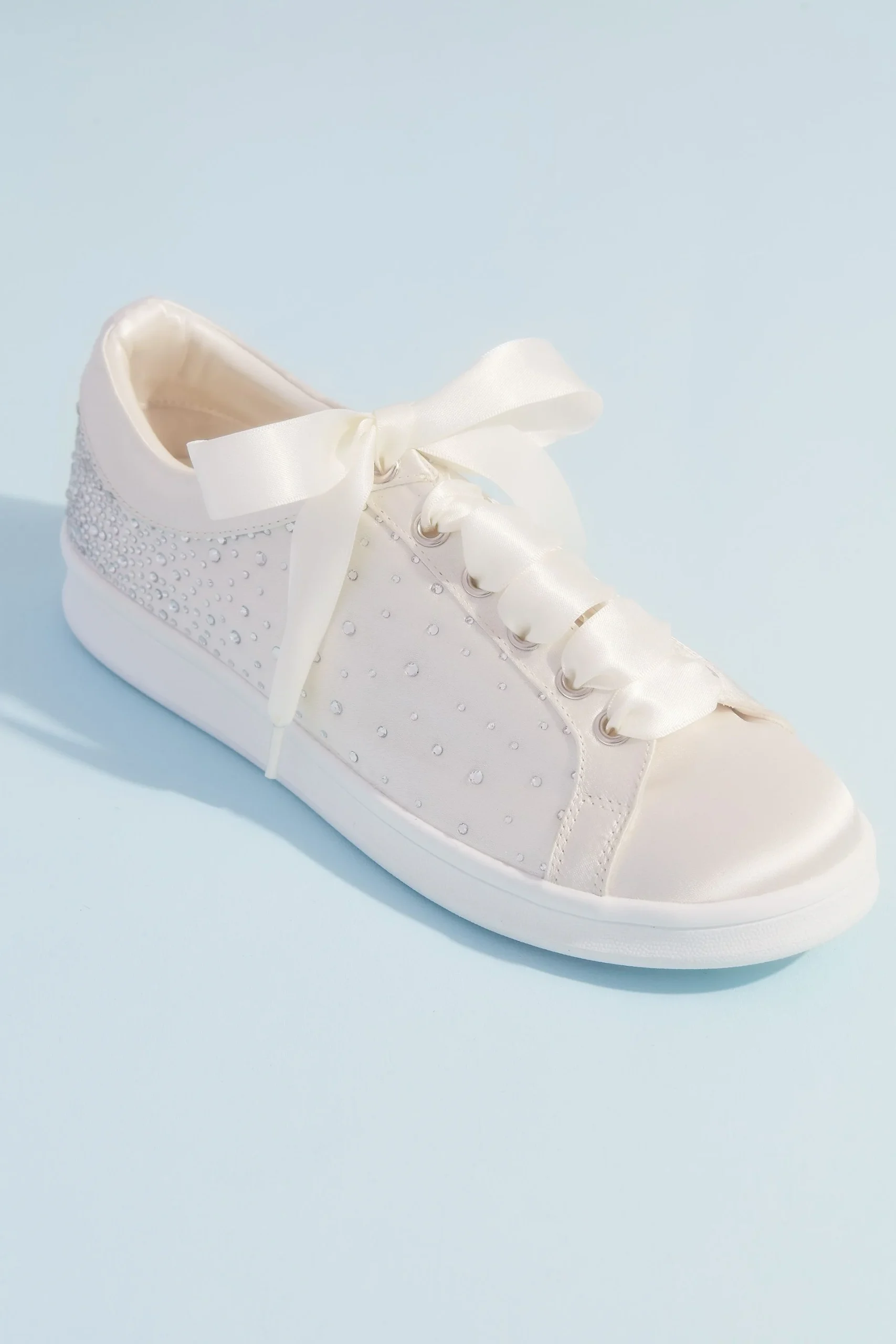 Crystal Embellished Satin Wedding Sneakers