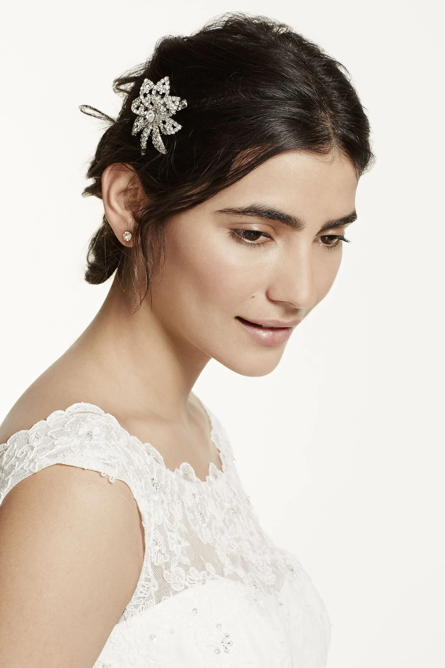 Crystal Flower Clip