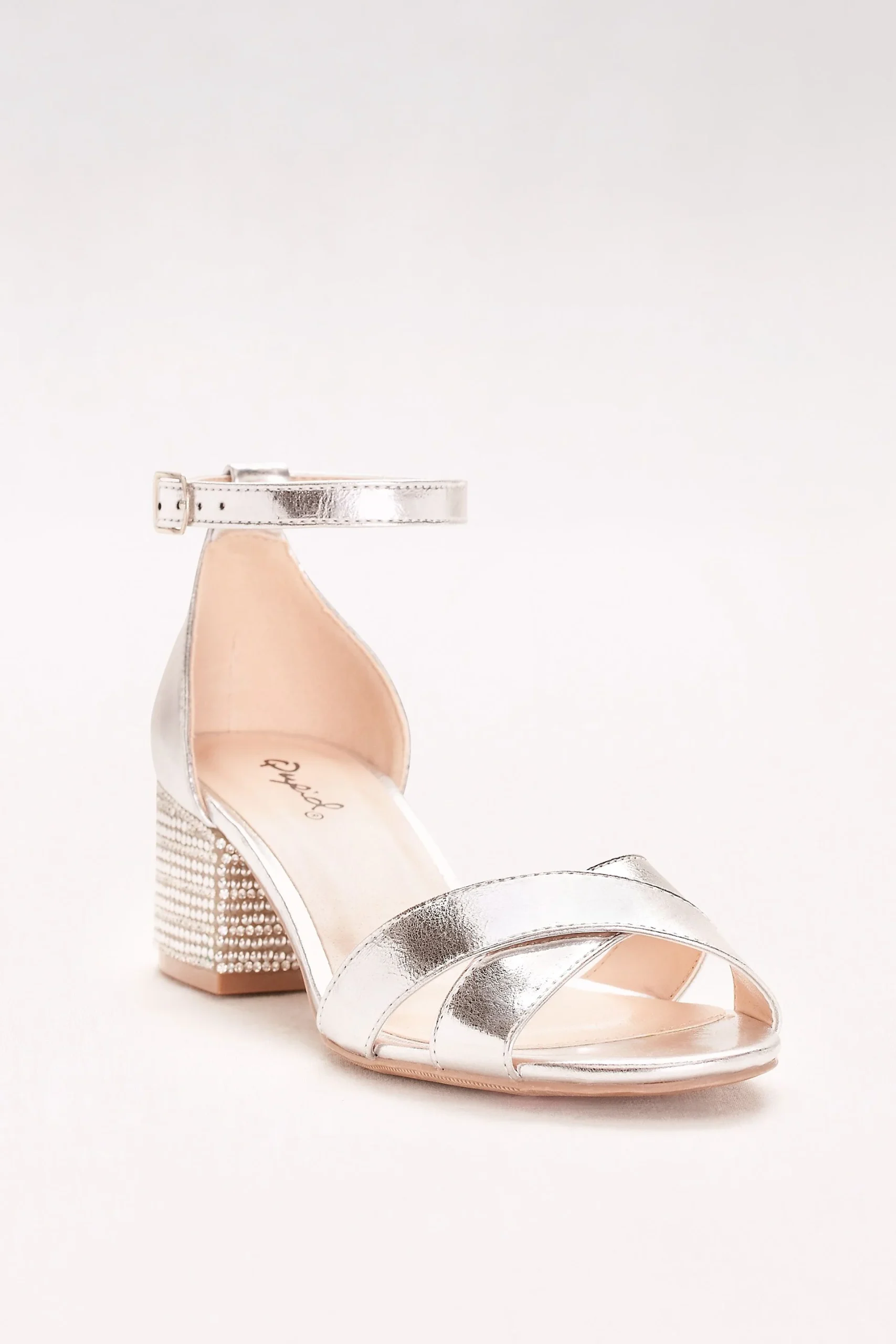 Crystal-Studded Block-Heel Sandals