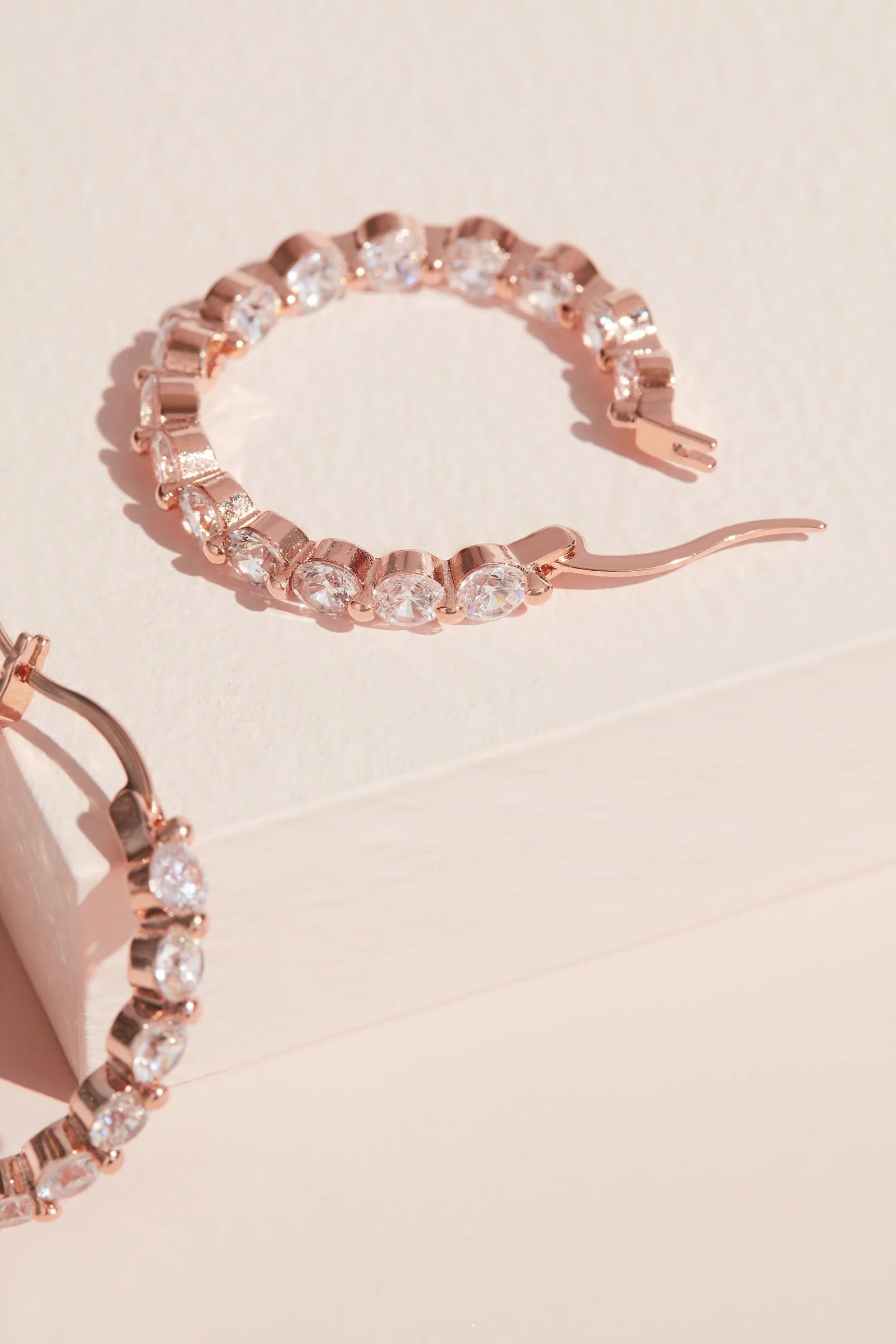 Cubic Zirconia Inside-Out Hoop Earrings