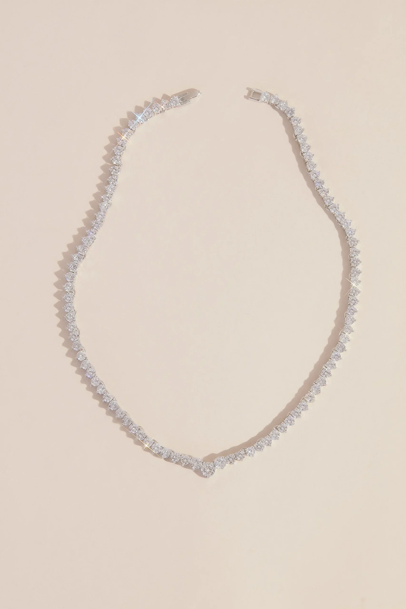 Cubic Zirconia Solitaire Choker Necklace