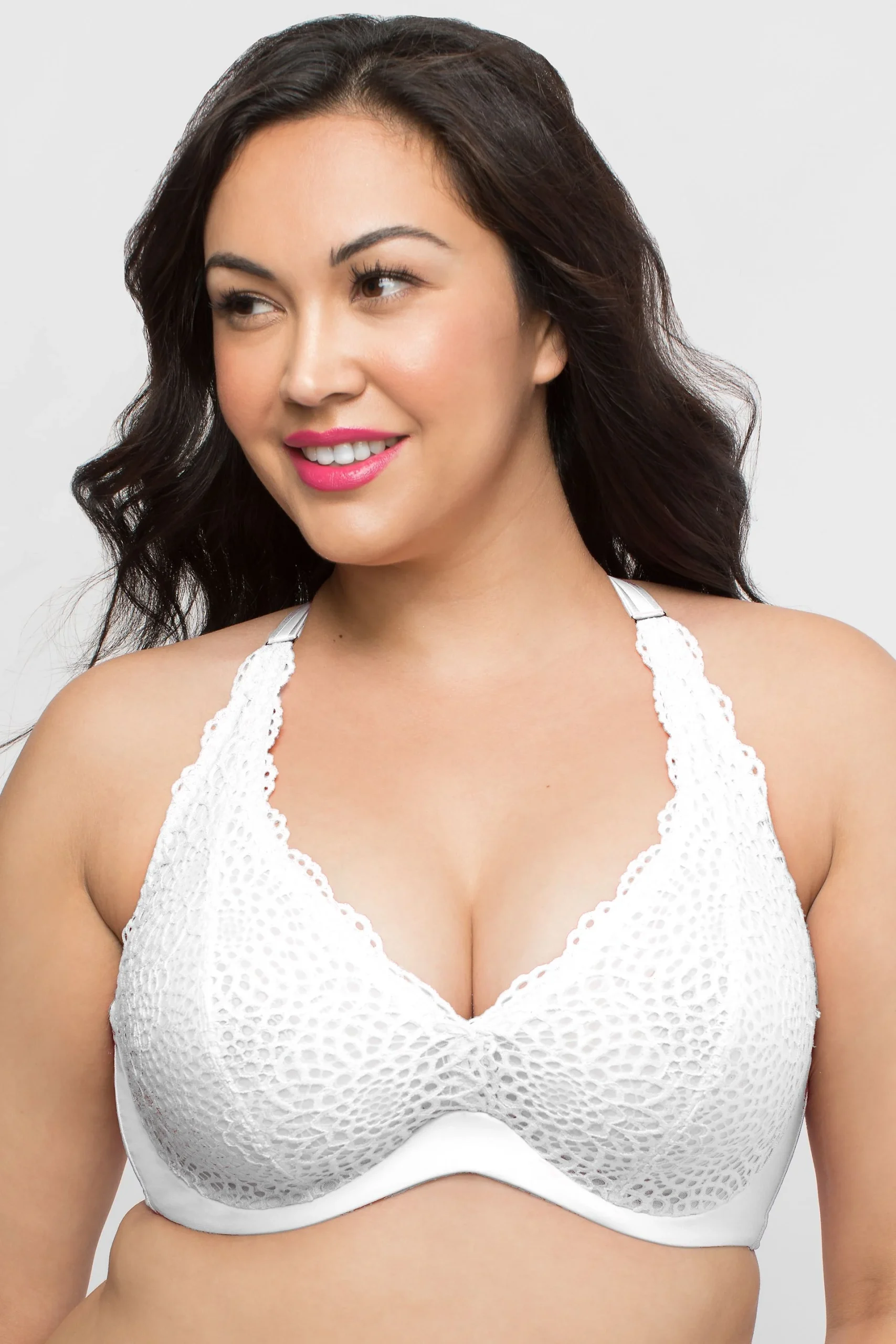 Curvy Couture Crochet Lace Halter Bralette