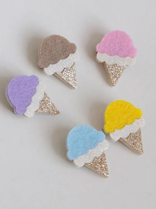 Cute Fashion Trend Multicolor Ice Cream Retro Felt Cloth Sweater Brooch