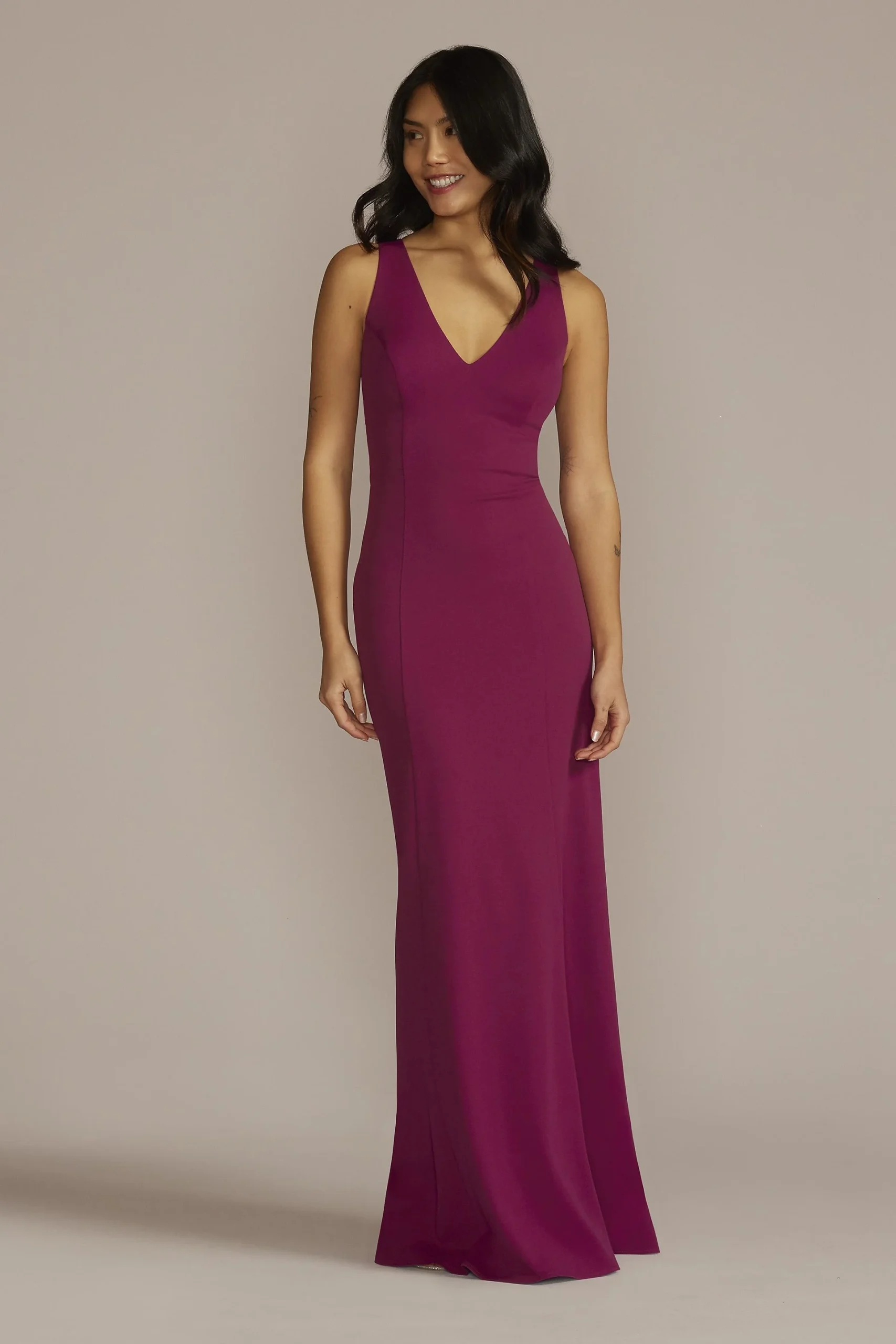 Cutout Stretch Crepe Tank Sheath