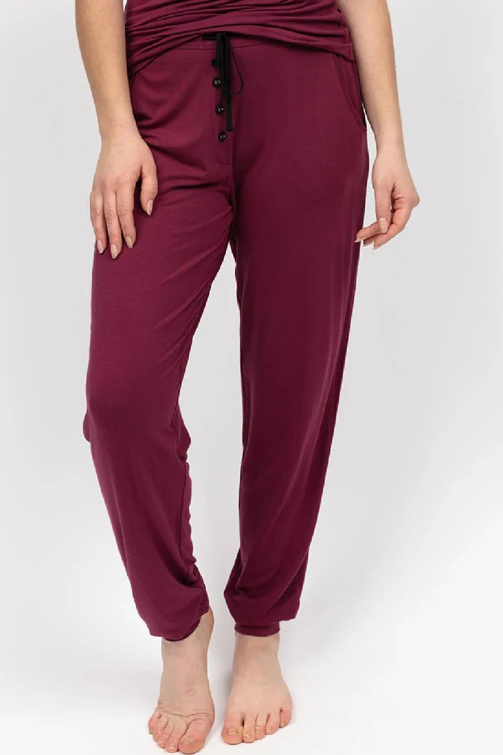 Cyberjammies Yasmin Jersey Pyjama Bottoms, Oxblood (5088)