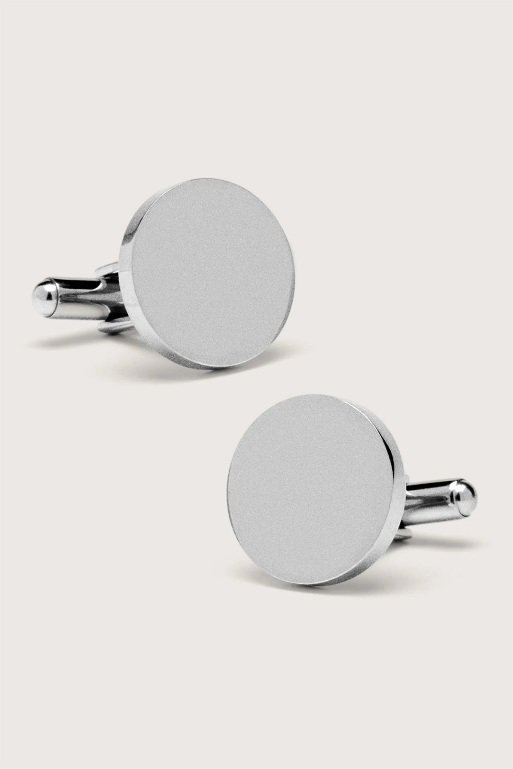 Date Engravable Titanium Round Cufflinks