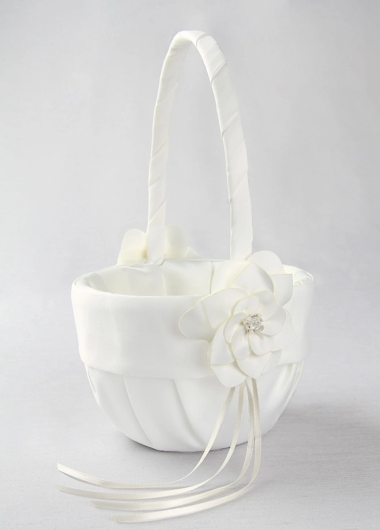 DB Exc Ivory Floral Desire Flower Girl Basket