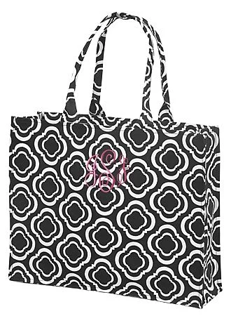 DB Exc Personalized Black and White Canvas Tote