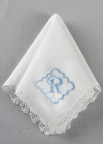 DB Exc Personalized Scalloped Border Hankie