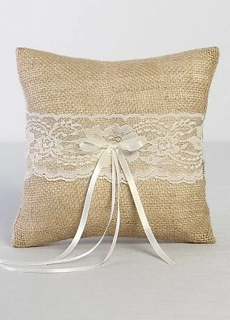 DB Exclusive Burlap and Lace Ring Bearer Pillow