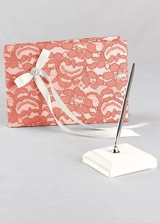 DB Exclusive Lace Garden Guest Book and Pen Set