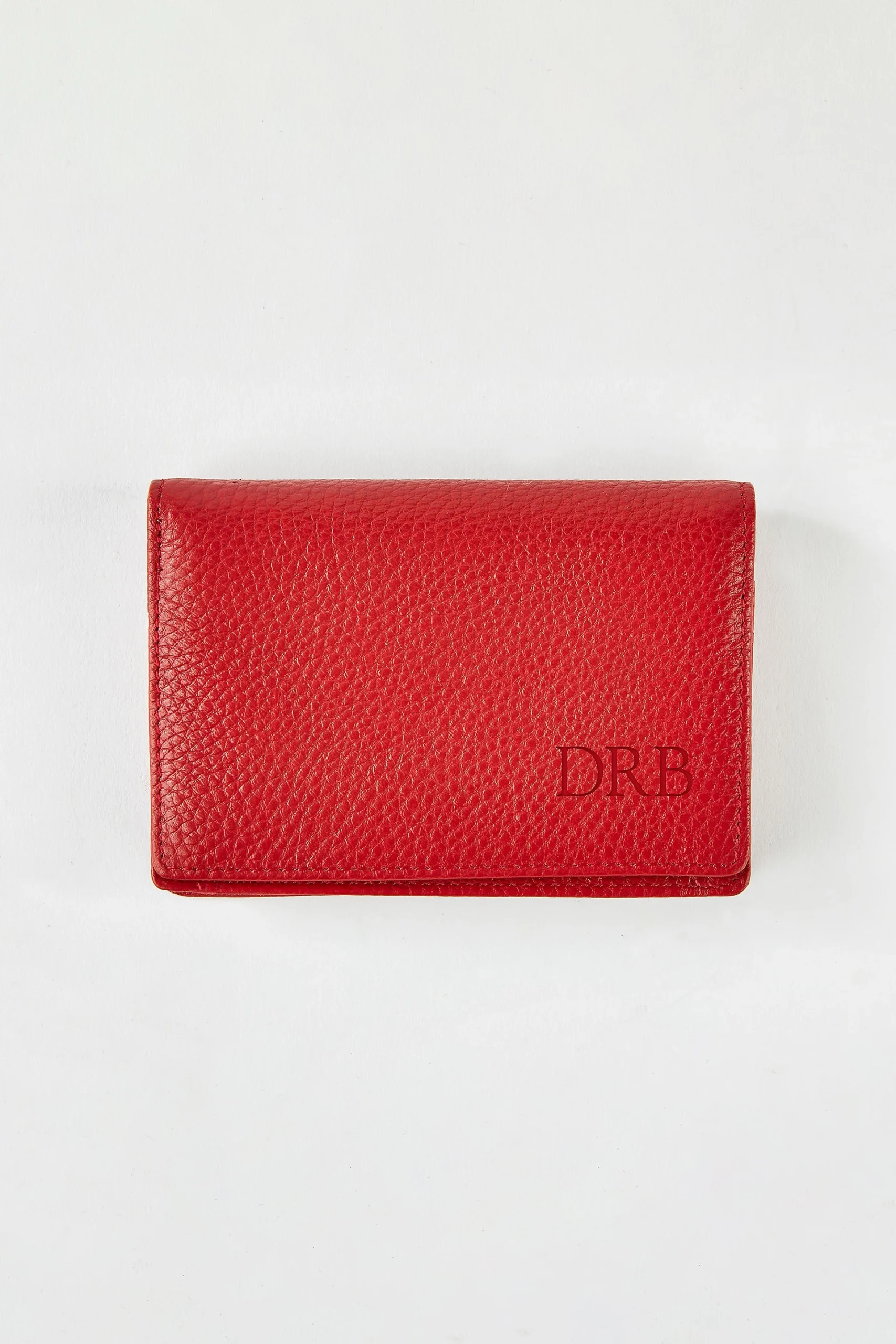 Debossed Stanford Card Case in Red