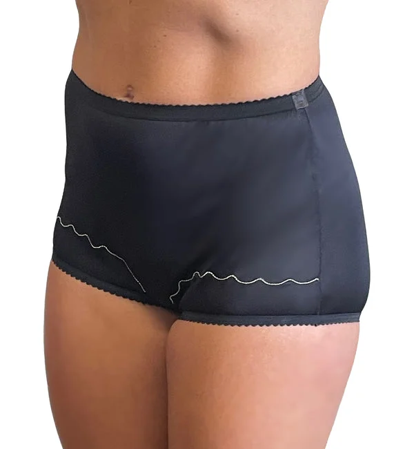 Dixie Belle Scallop Trim Full Brief Panty 3 PACK (719/719X/719XX) - Black