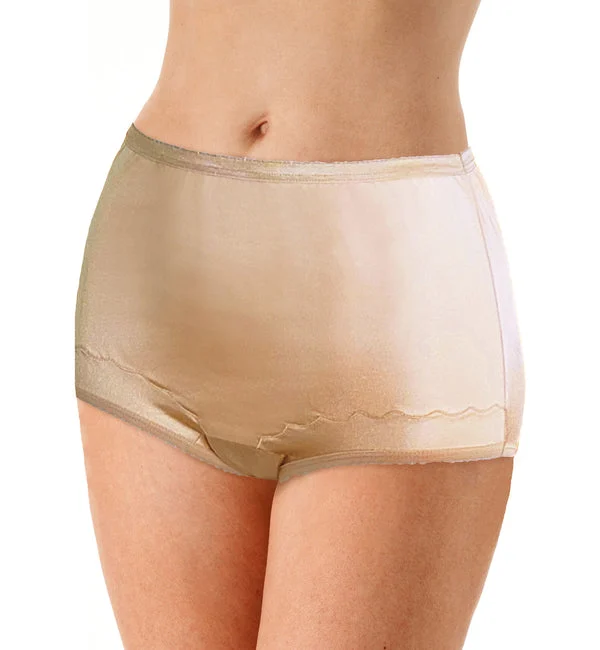 Dixie Belle Scallop Trim Full Brief Panty 3 PACK (719/719X/719XX) - Nude