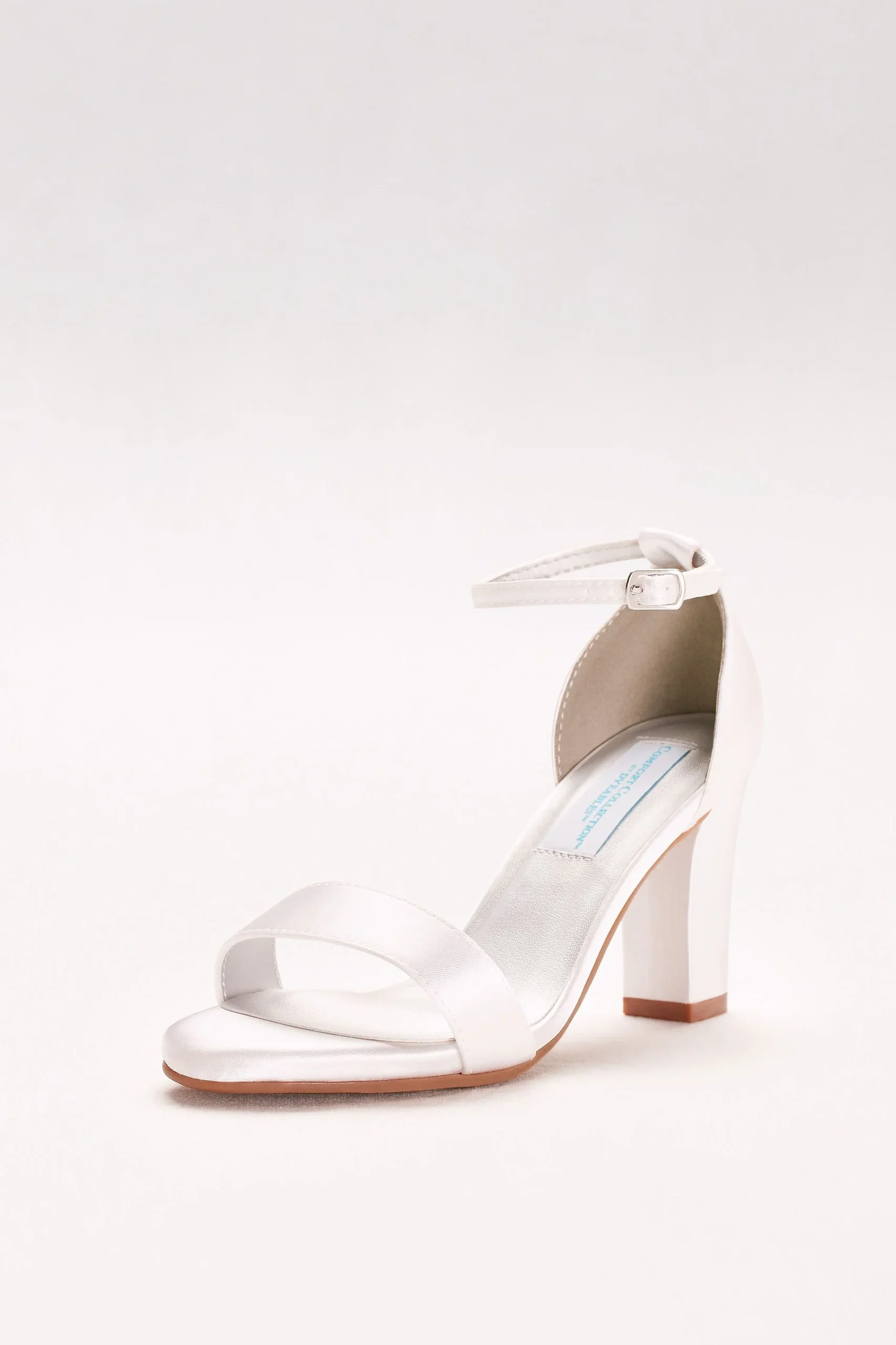 Dyeable Ankle-Strap Block Heel Sandals
