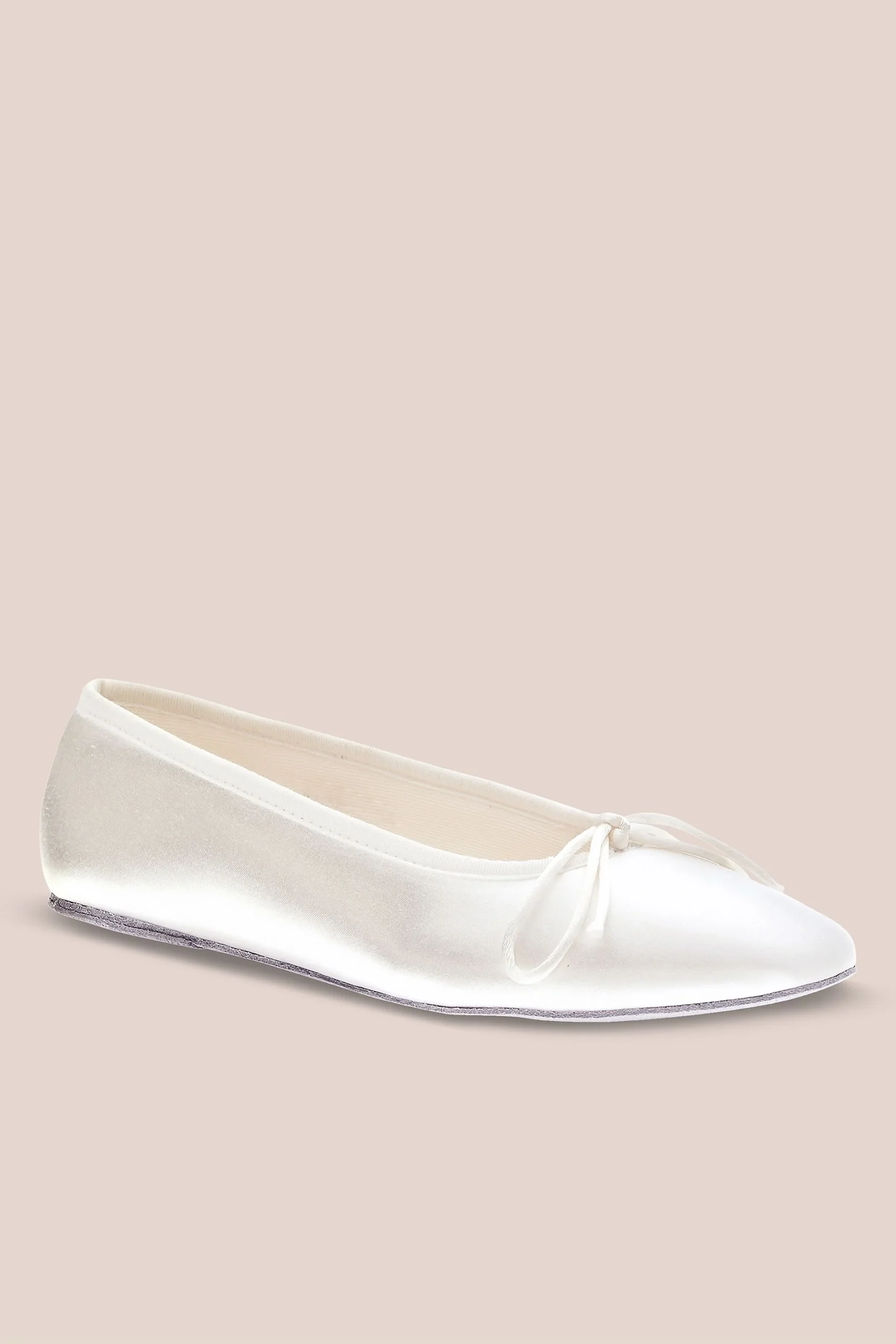 Dyeable Satin Closed Toe Flat Ballet Slippers