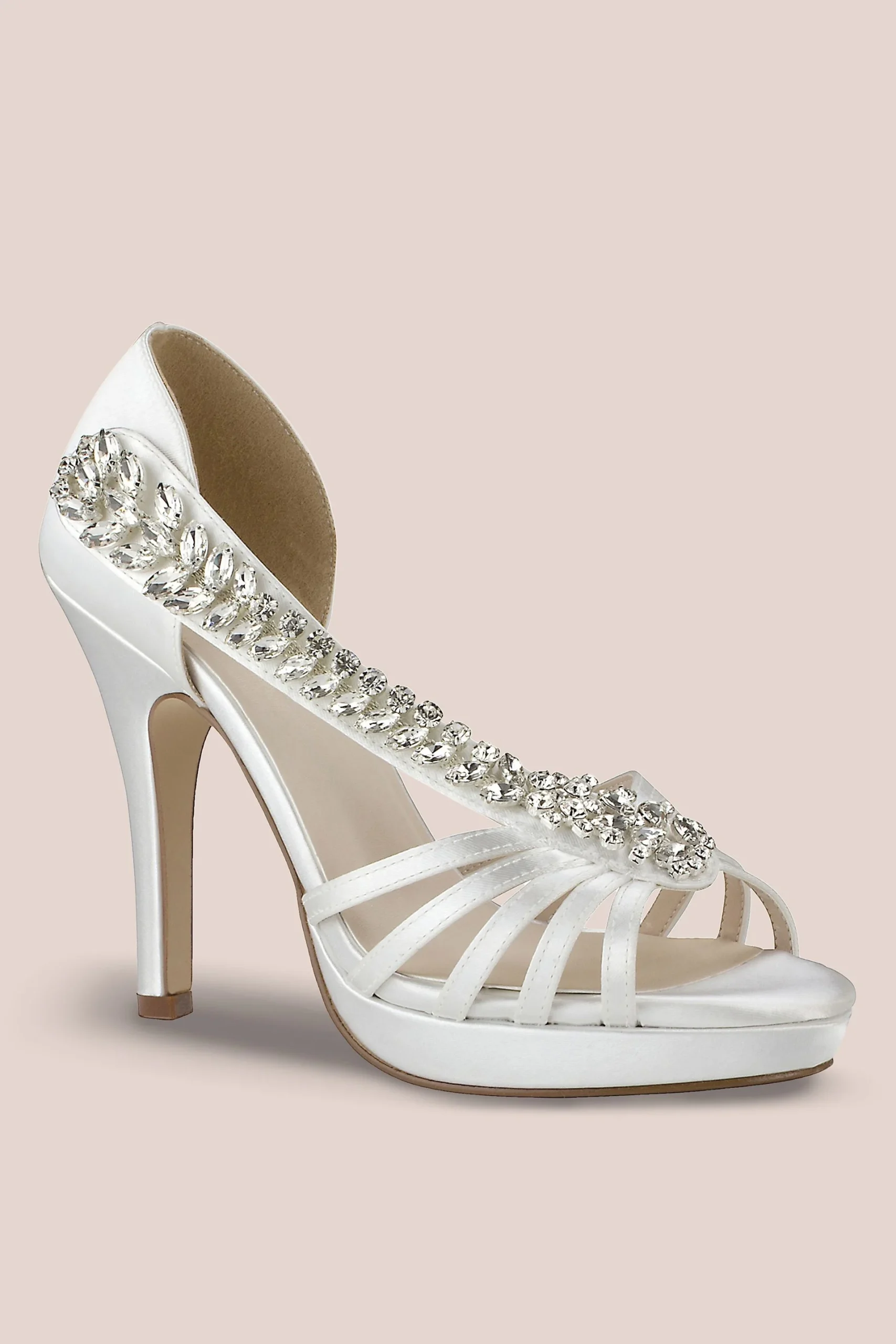 Dyeable Satin High Heel Platform Sandals