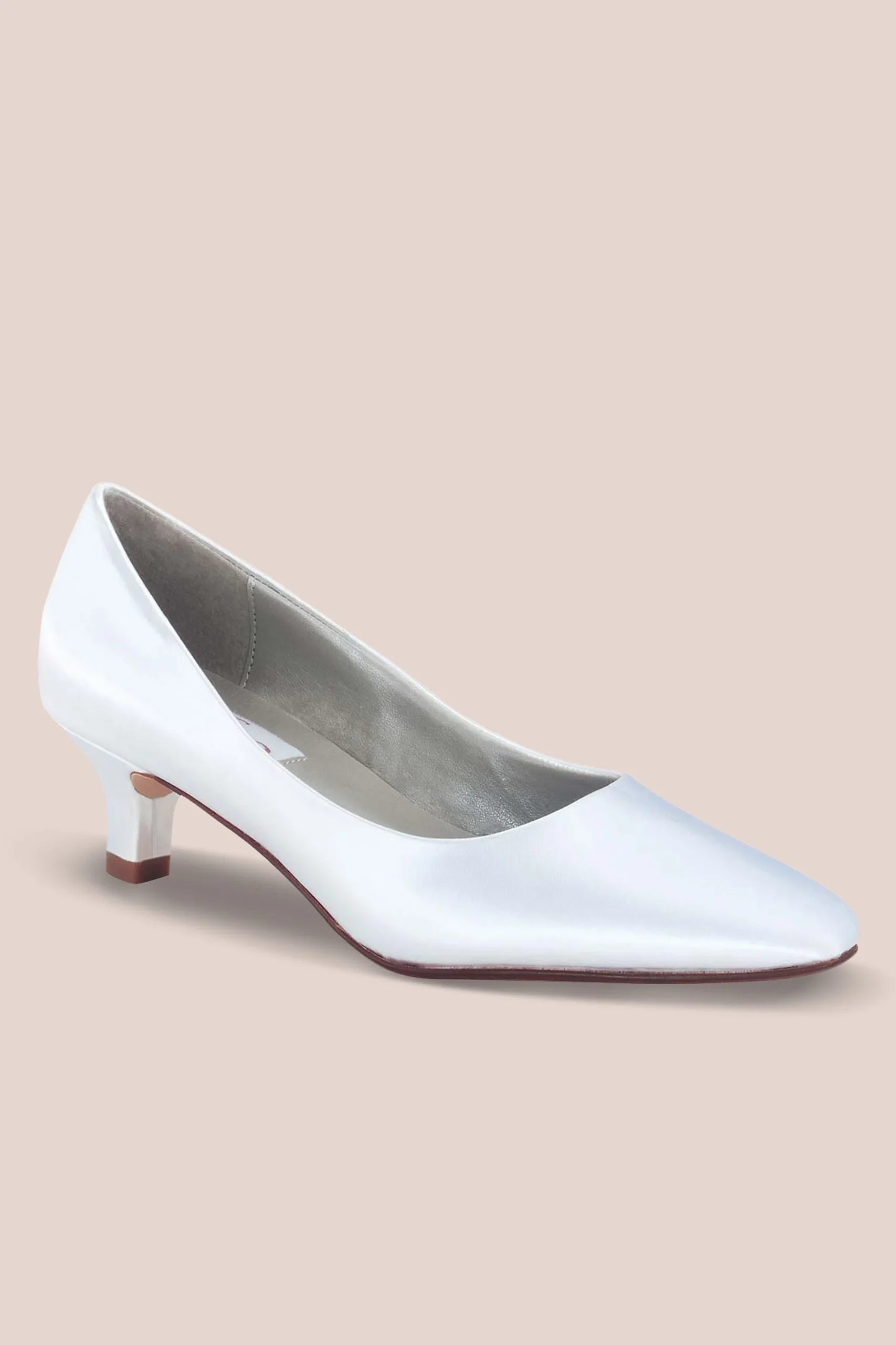 Dyeable Satin Low Heel Closed Toe Pumps