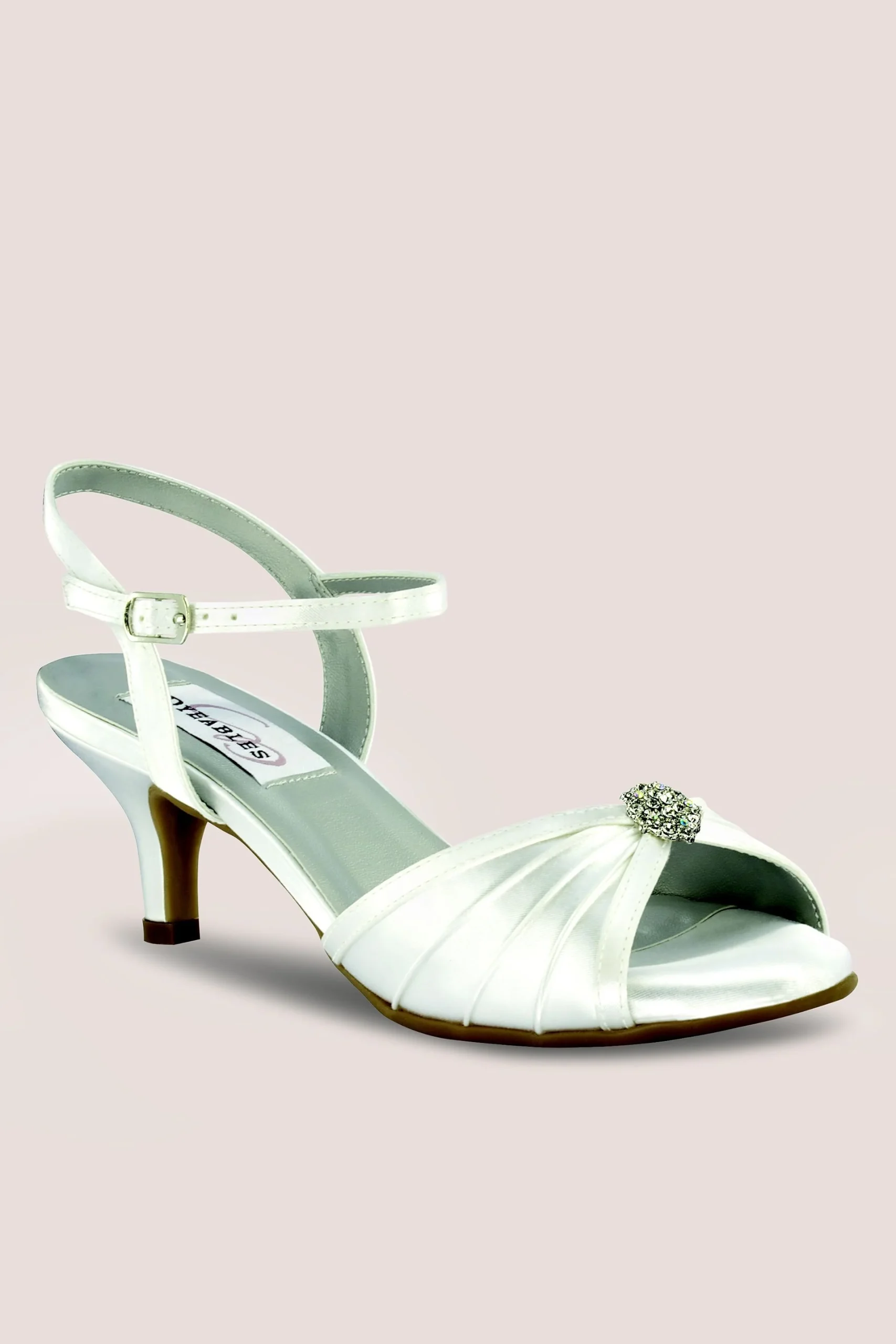 Dyeable Satin Low Heeled Sandals