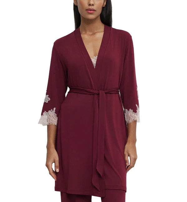 effetto Bamboo Gone With The Wind 3/4 Sleeve Robe (03161) - Cherry Lacquer