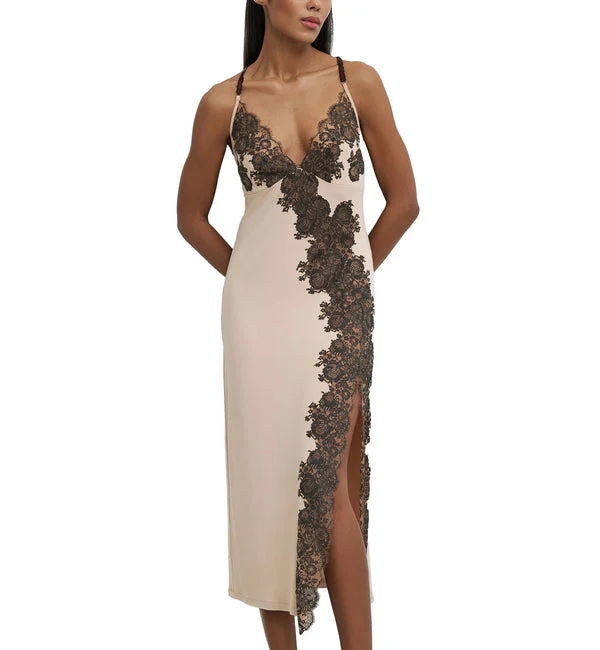 effetto Bamboo Night Bloom Nightgown (03347) - Almond Milk