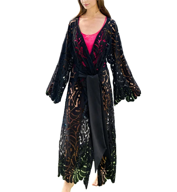 effetto Resort Collection Tunic Robe Cover Up (0180) - Black