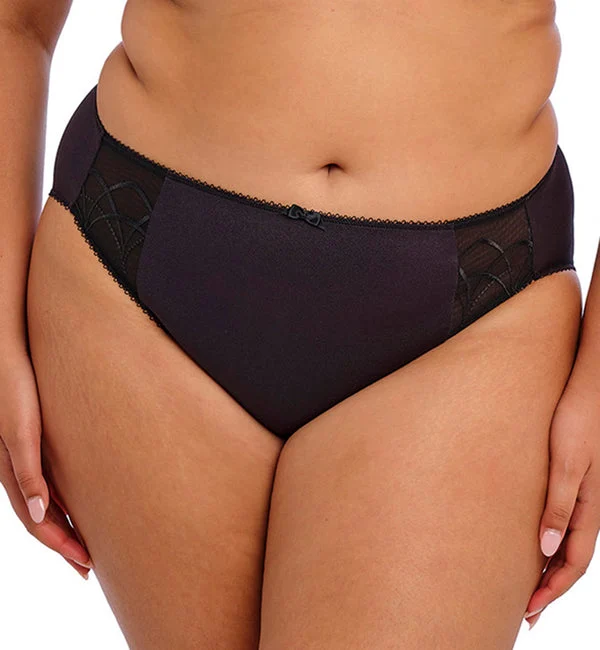 Elomi Cate Matching Embroidered Panty Brief (4035) - Black