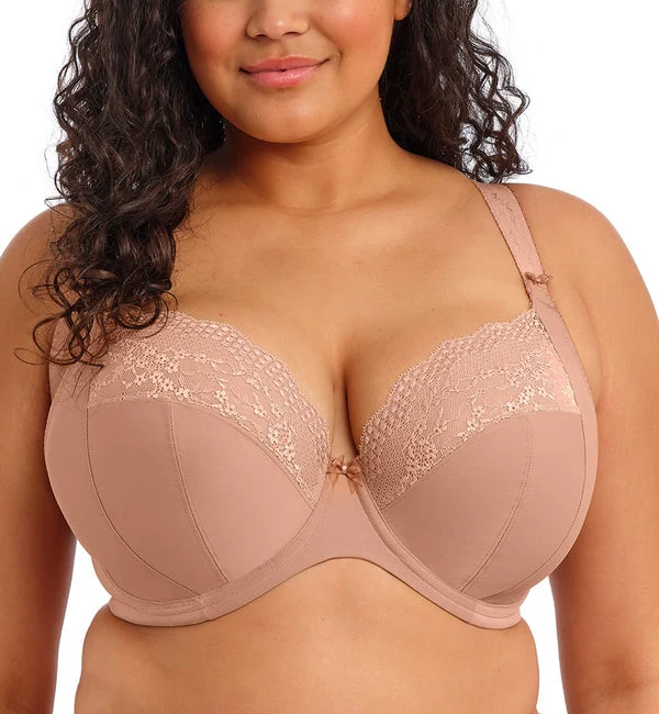 Elomi Lucie Banded Stretch Lace Plunge Underwire Bra (4490) - Mocha