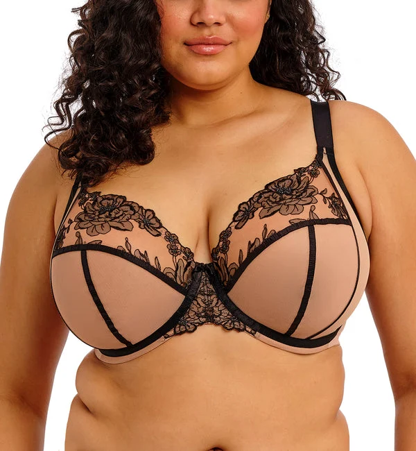 Elomi Teagan Banded Plunge Underwire Bra (302602) - Cafe Au Lait
