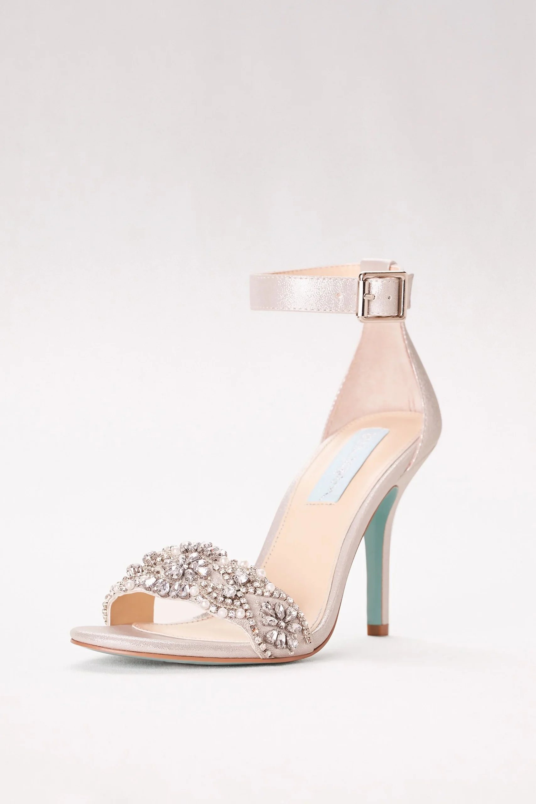 Embellished High Heel Sandals with Ankle Strap