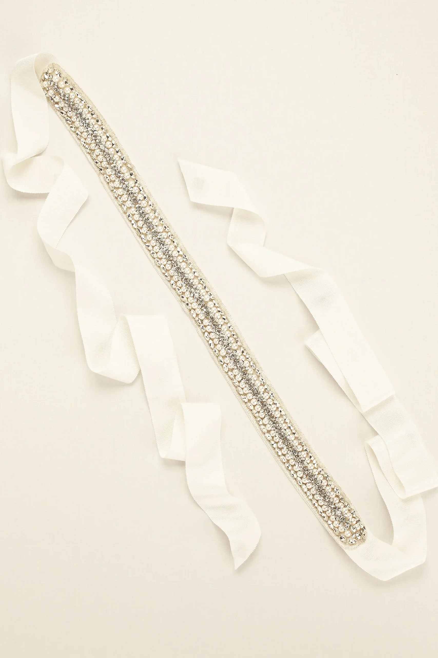 Embellished Satin Grosgrain Sash