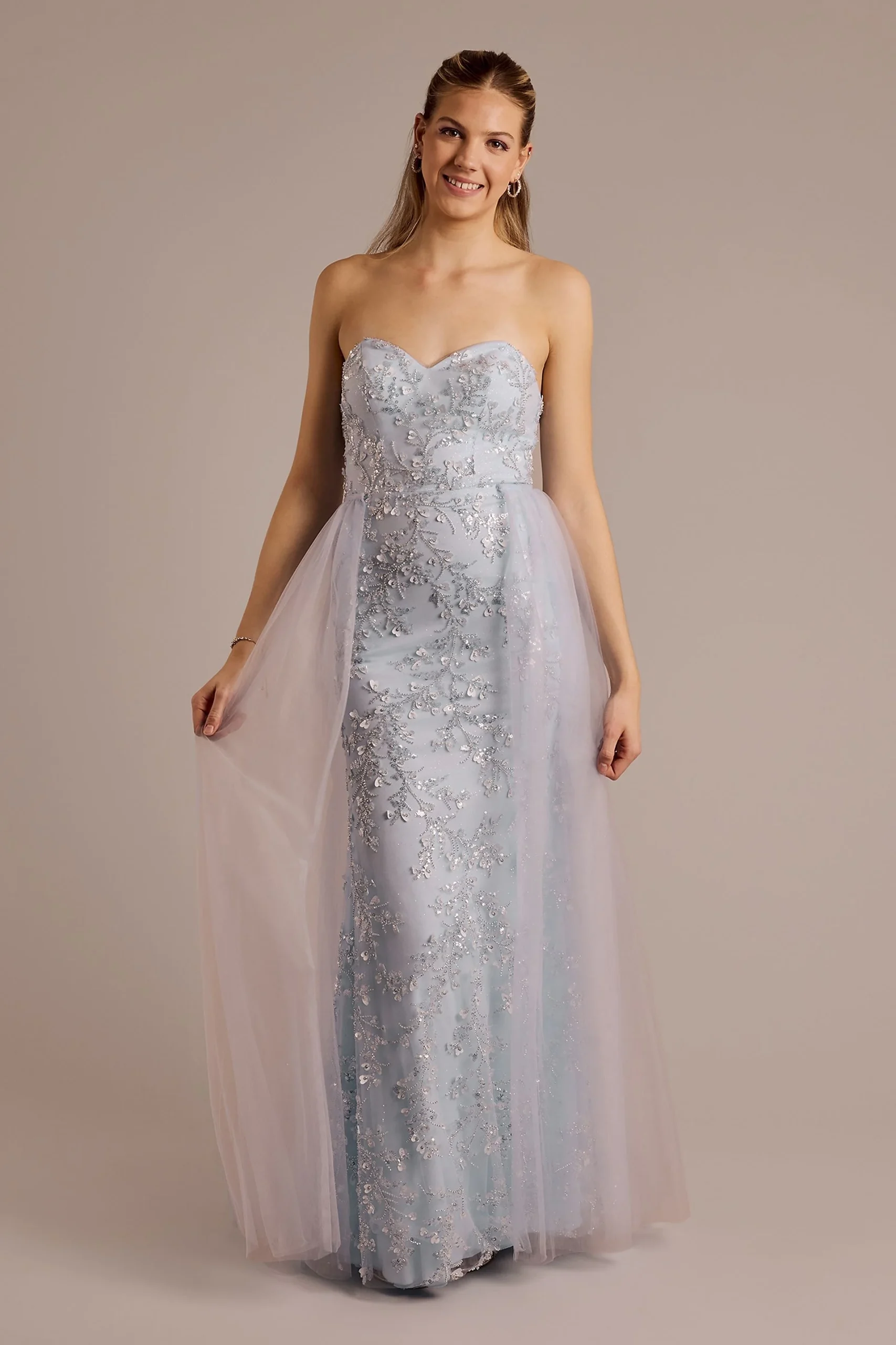 Embellished Sheath with Detachable Train